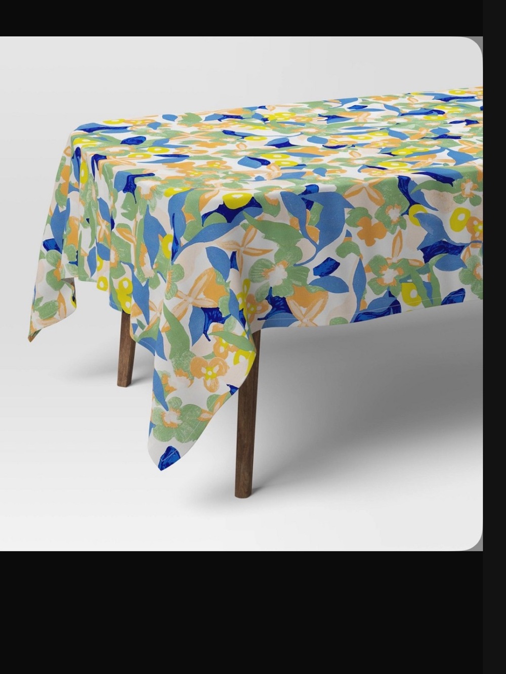 Room Essentials Floral Cotton Tablecloth - Blue, Yellow & Green